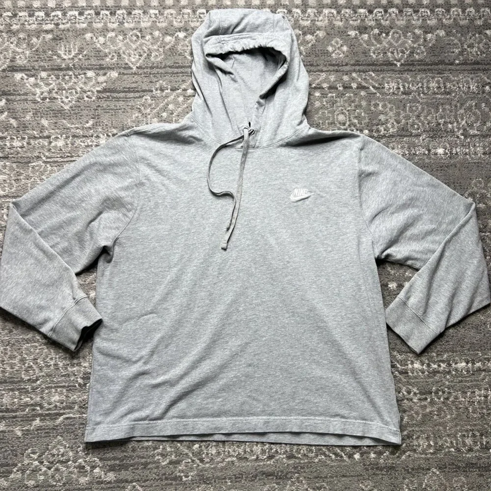 Nike Men's Sportswear Club Pullover Jersey Hoodie Large Gray Sports BV2749-063